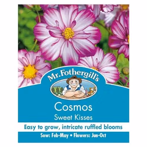 Mr Fothergill's Cosmos Sweet Kisses Pink and White Flower Seeds