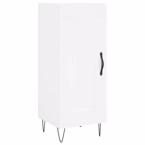 vidaXL White Minimalist Sideboard in Engineered Wood, W/D/H: 34.5 x 34.5 x 90 cm