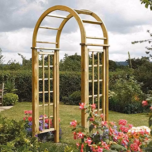 Rowlinsons Round Top Wooden Arch in Brown