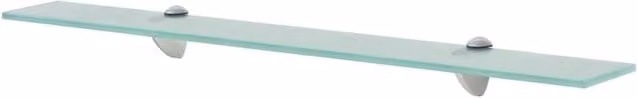 Berkfield Home Clear Glass Floating Wall Mounted Shelf W: 70 cm, D: 20 cm