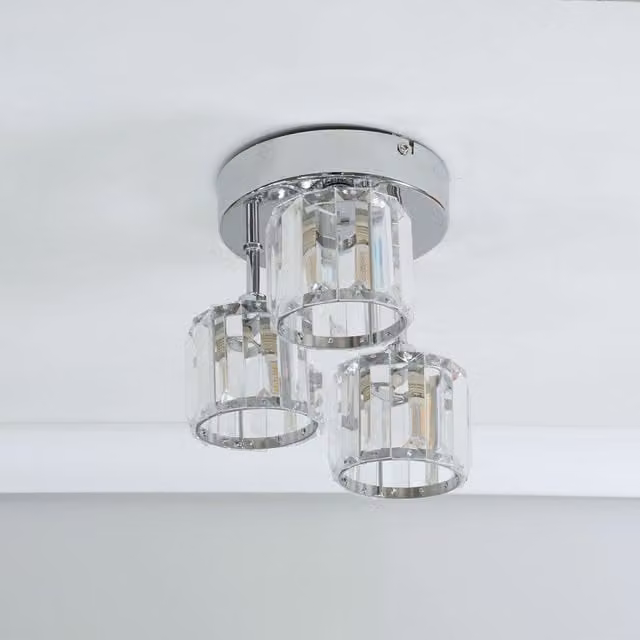 ValueLights Beth 3 Way Drop Ceiling Light Fitting in Chrome