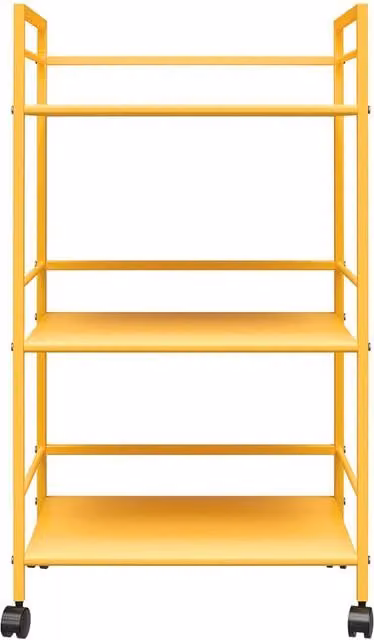 Novogratz Minimalist Metal Rolling Cart in Matt Yellow