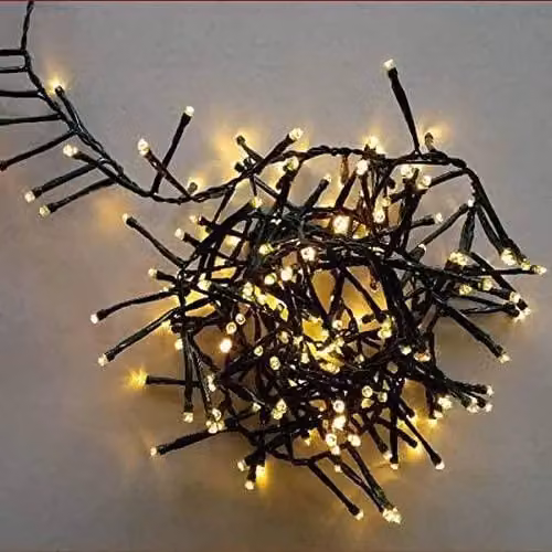 Shatchi 960 LED Christmas Tree Cluster Lights with Cool White LEDs, Green Cable, Timer and 8 Light Modes – 3