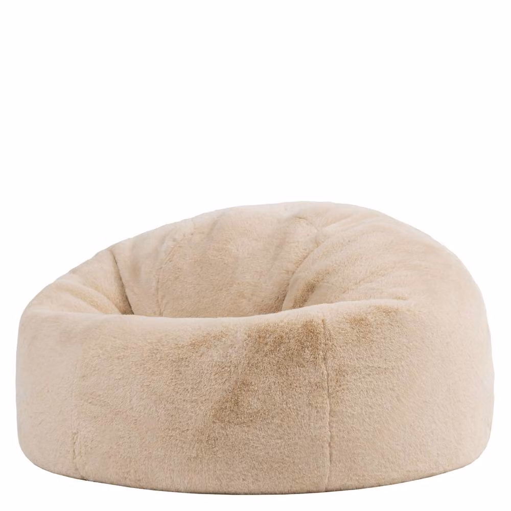 ICON Kingston Classic Dome Bean Bag in Beige Faux Fur with Removable Cover – 2