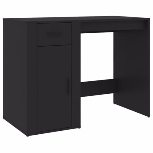 vidaXL Modern Black Writing Desk in Composite Wood, W/D/H: 100 x 49 x 75 cm – 1