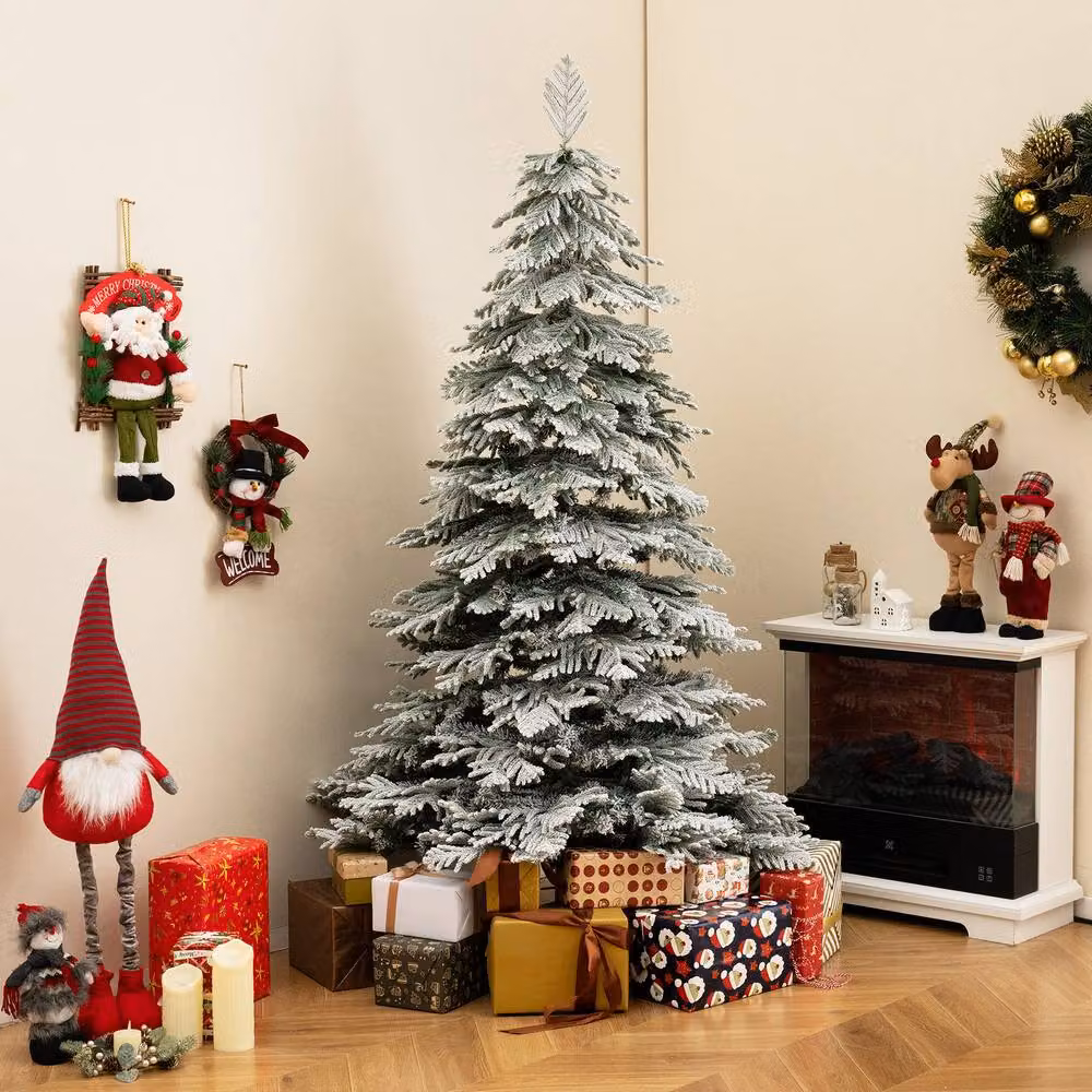Costway 180 cm Green Artificial Christmas Tree with Lush Branch Tips – 7