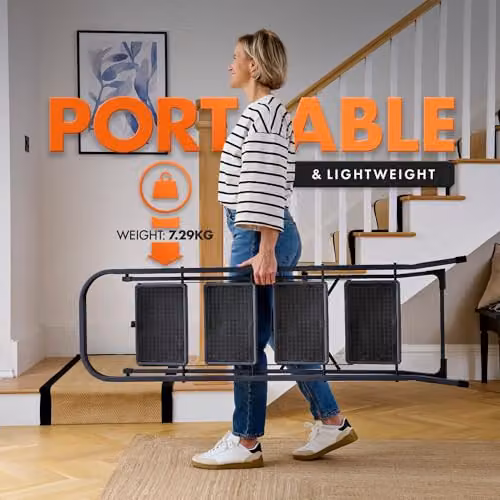 VonHaus 4 Step Foldable Steel Ladder in Silver and Grey with Anti Slip Rubber Feet and 150kg Capacity – 7