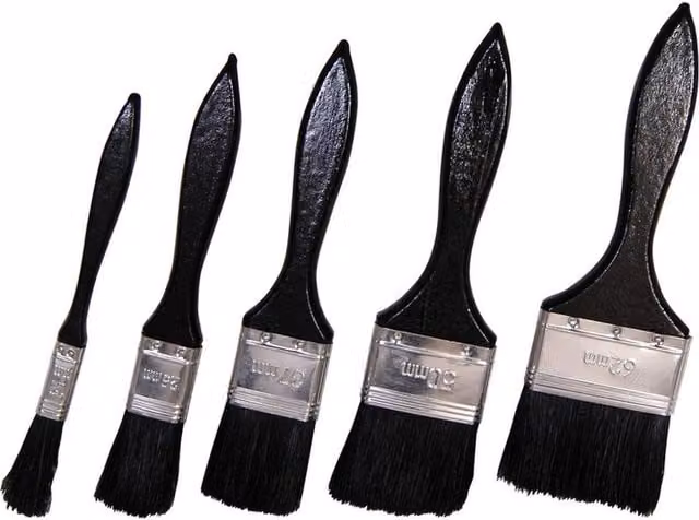Rodo Ultra Disposable Wood Brush Set in Black and Multicolour (Pack of 5)