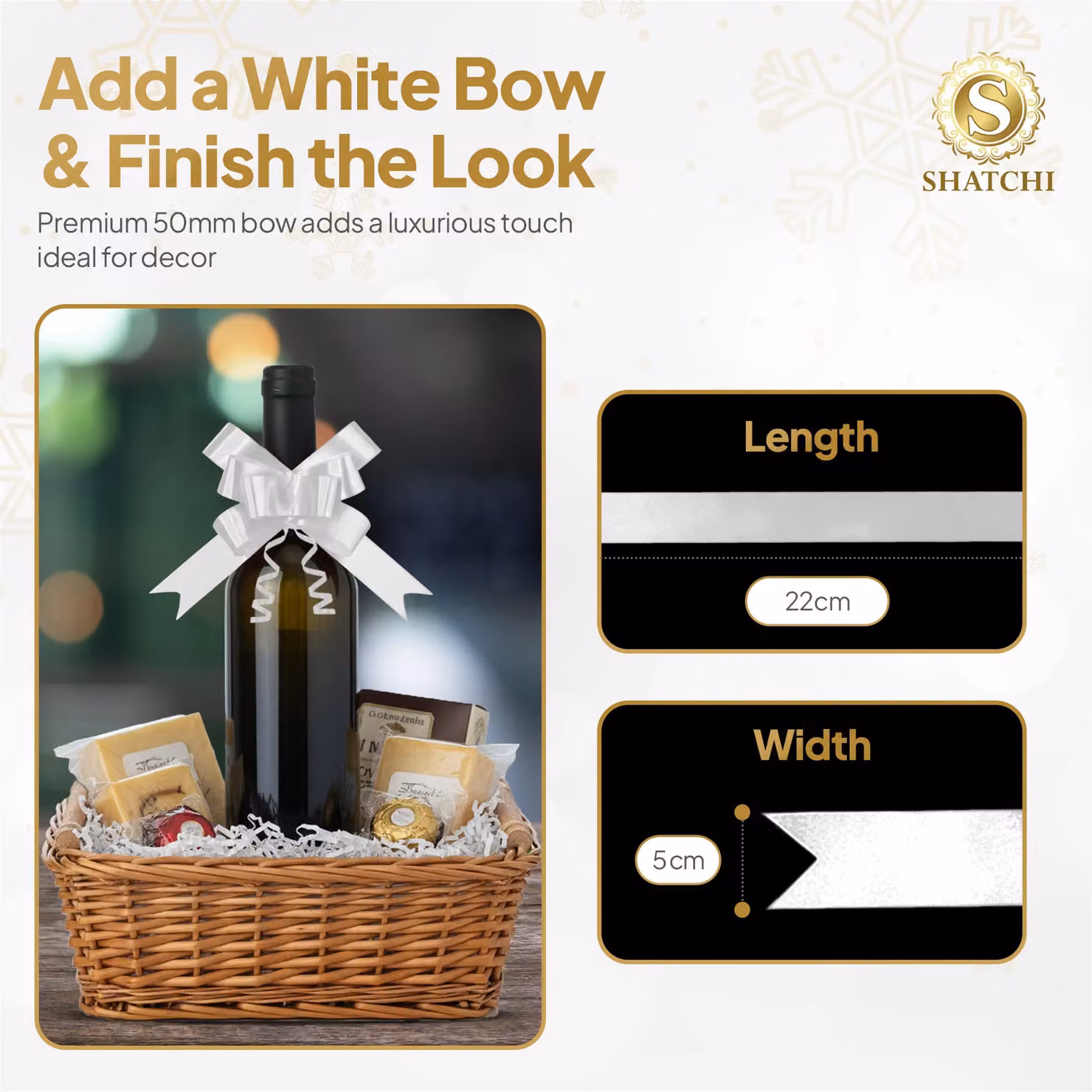 Shatchi 30-Piece White Plastic Pull Bows, 5 cm Diameter for Gift Wrapping, Hampers and Decorations – 2