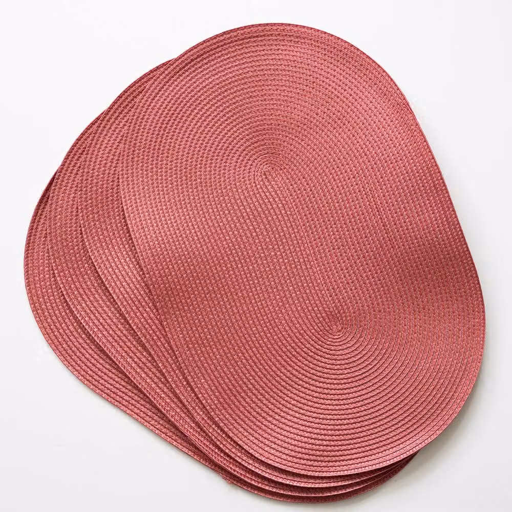 D-C-Fix Wipe Clean Woven Oval Placemats in Mineral Red, 6 Pack – 2