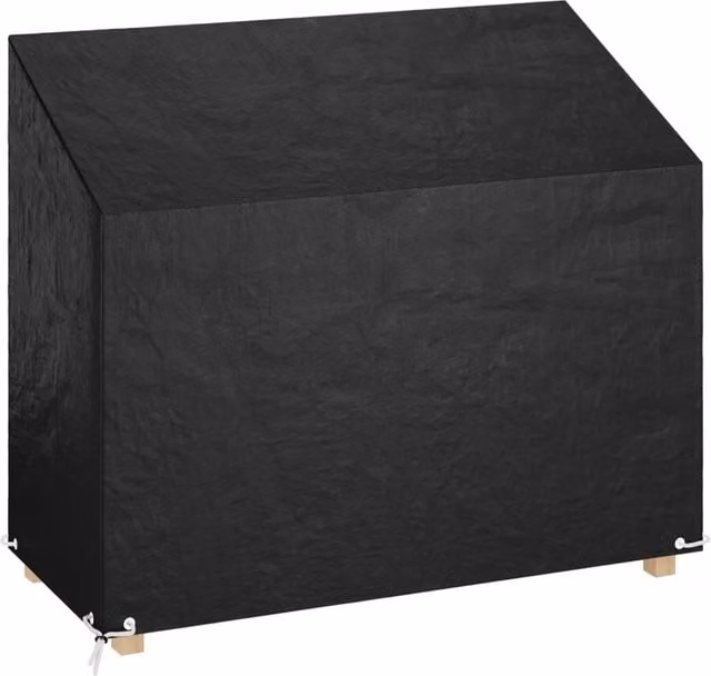 Berkfield Home Water-Repellent Polyethylene Garden Bench Cover with 8 Eyelets, Black, W/D/H: 160 x 70 x 70/88 cm – 1
