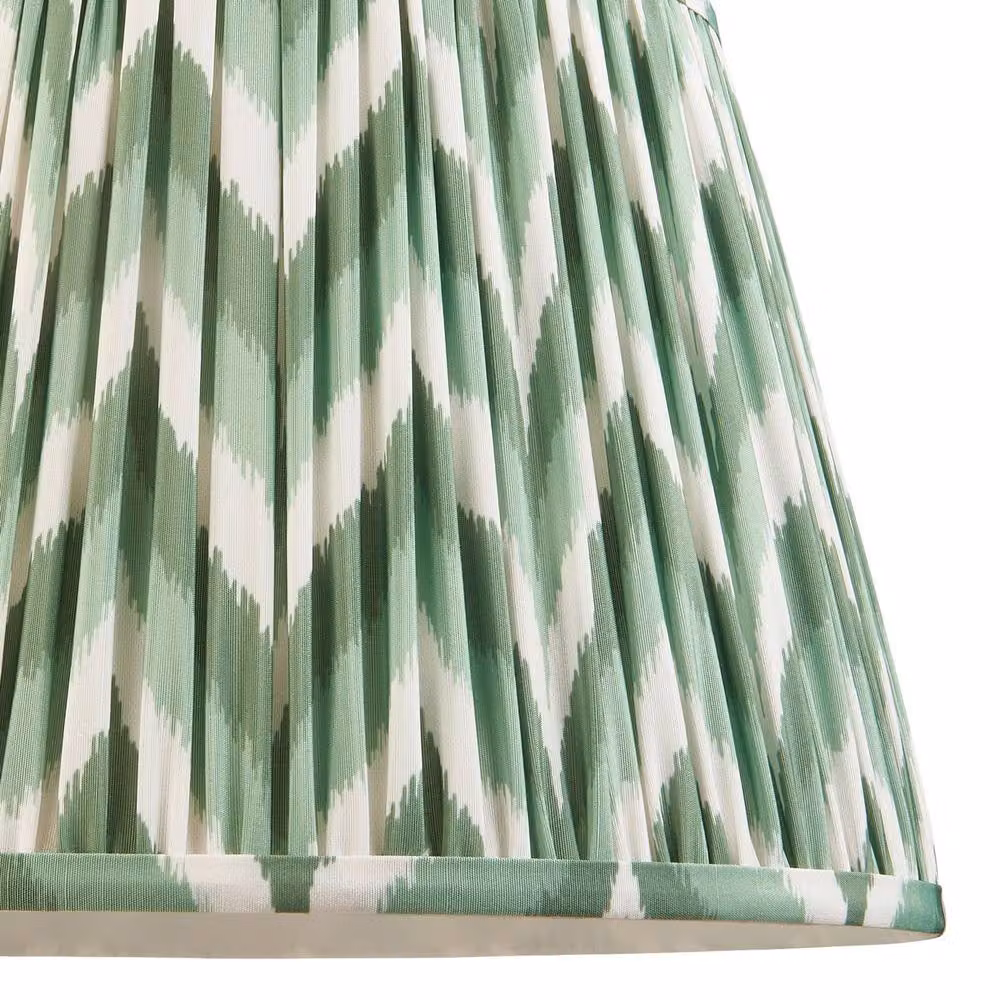 Netlighting Carnaby Green Floor Lamp with Green Fabric Zigzag Shade and Brass Details – 3