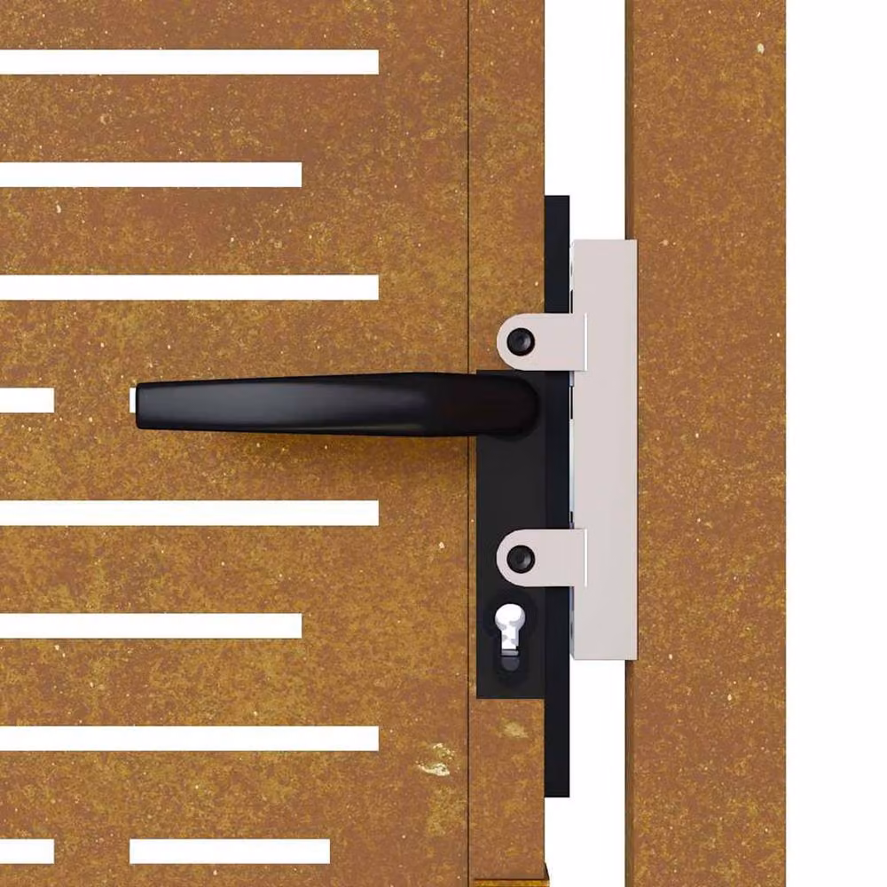 Berkfield Home Brown Corten Steel Garden Gate with Square Design, W: 105 cm, H: 180 cm – 4