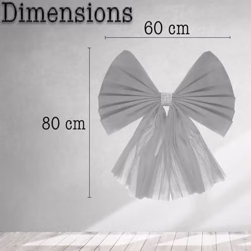 SHATCHI Silver Diamante Christmas Door Bow for Festive Home Decoration – 3