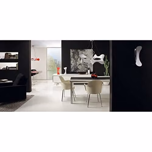 Inspired Mantra Ora Telescopic Convertible Semi Flush Ceiling Light in Gloss Black, White and Polished Chrome with 3 x E27 Lights – 4
