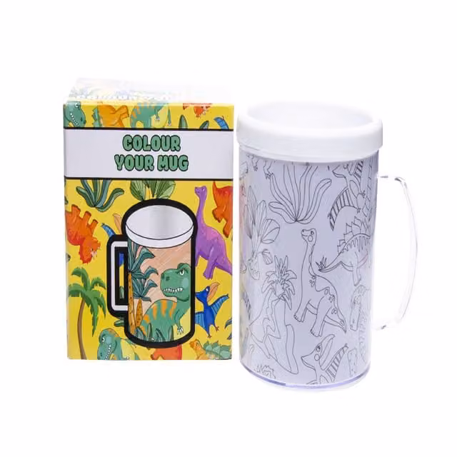 LG-Imports Dinosaur Theme Colour Your Own Mug, White