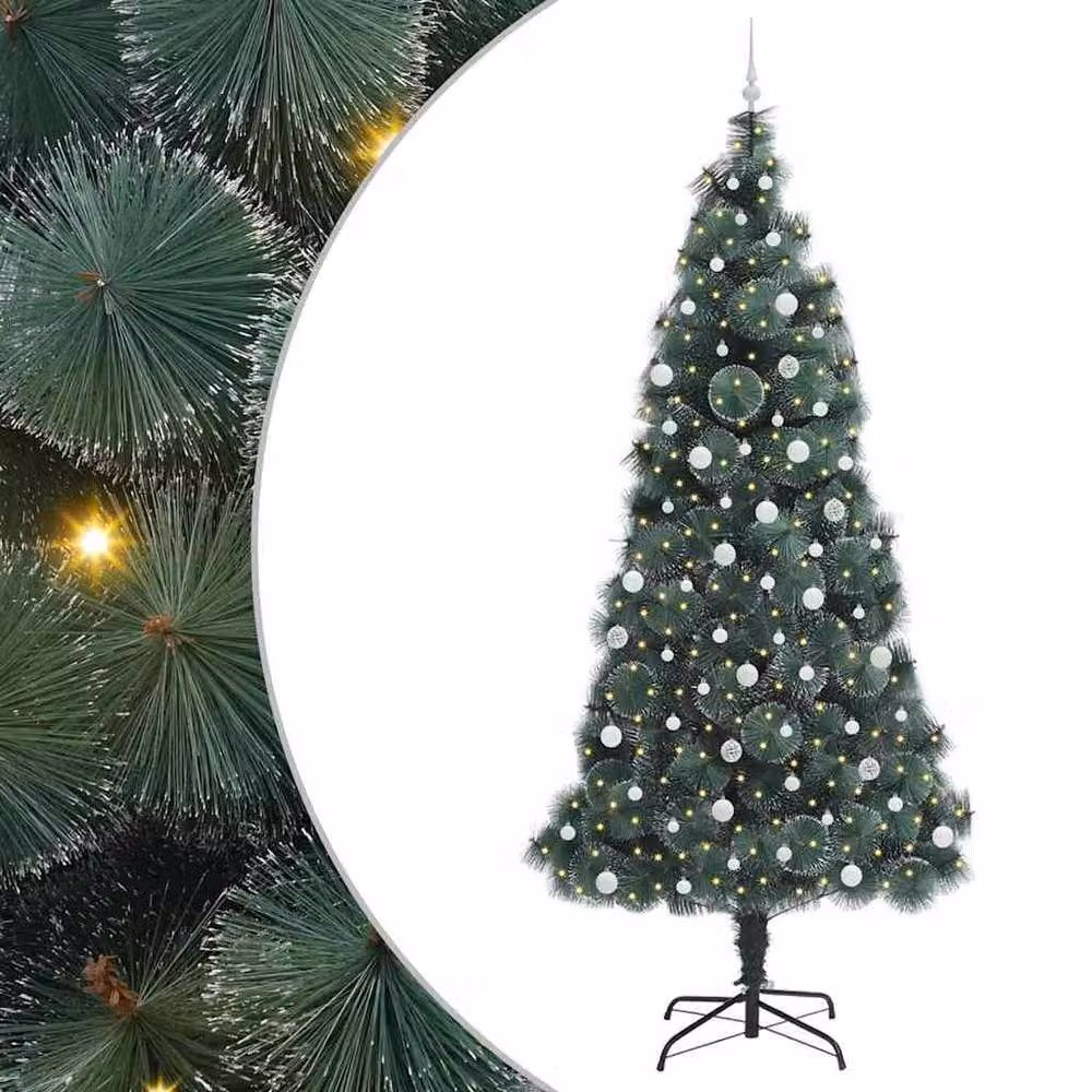 Berkfield Home Elegant Pre-lit Artificial Christmas Tree with Ball Set, Green, Height: 240 cm – 2