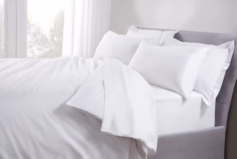 The Linen Consultancy TLC 5 Star Hotel Concept 500TC Cotton Sateen Standard Pillowcases, 4 Pack, White