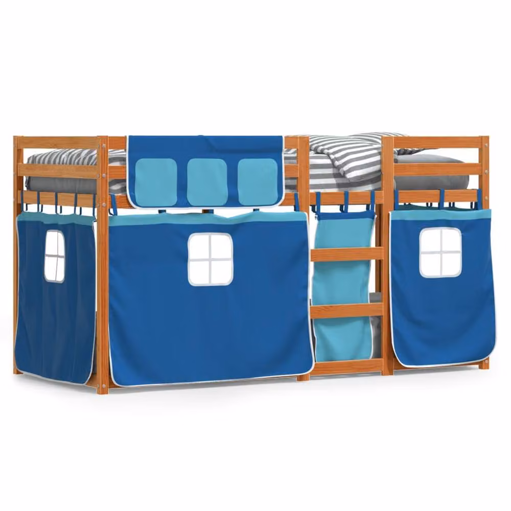 Berkfield Home Blue Rustic Solid Wood Pine House Frame Bunk Bed W/D/H: 90 x 200 cm – 2