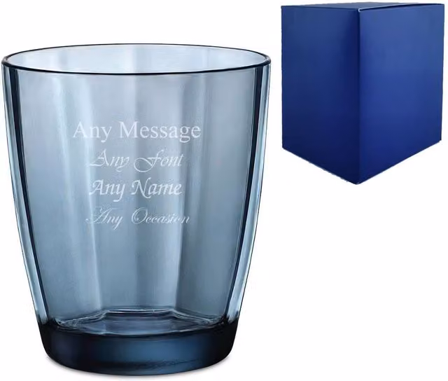 Uniqueful Personalised Engraved Blue Pulsar Whisky Tumbler Glass, 300ml