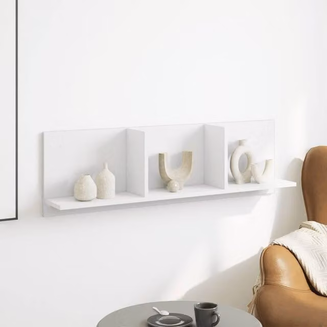 Berkfield Home Wall Mounted Cabinet in White MDF, W: 100 cm, D: 30 cm, H: 16.5 cm