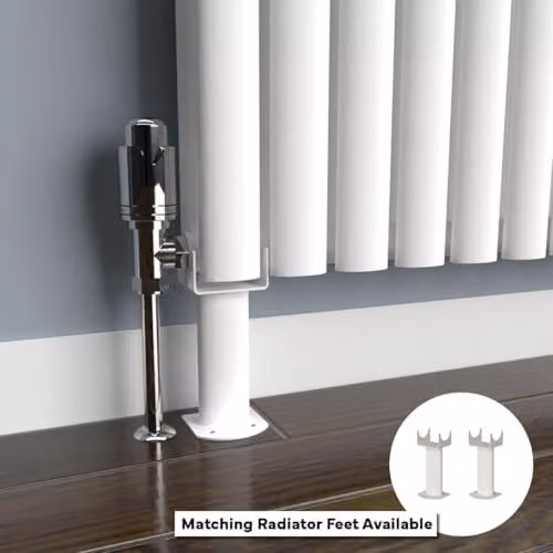 Lux Heat Oval White Horizontal Double Panel Designer Radiator H 60.0 cm x W 36.0 cm – 2