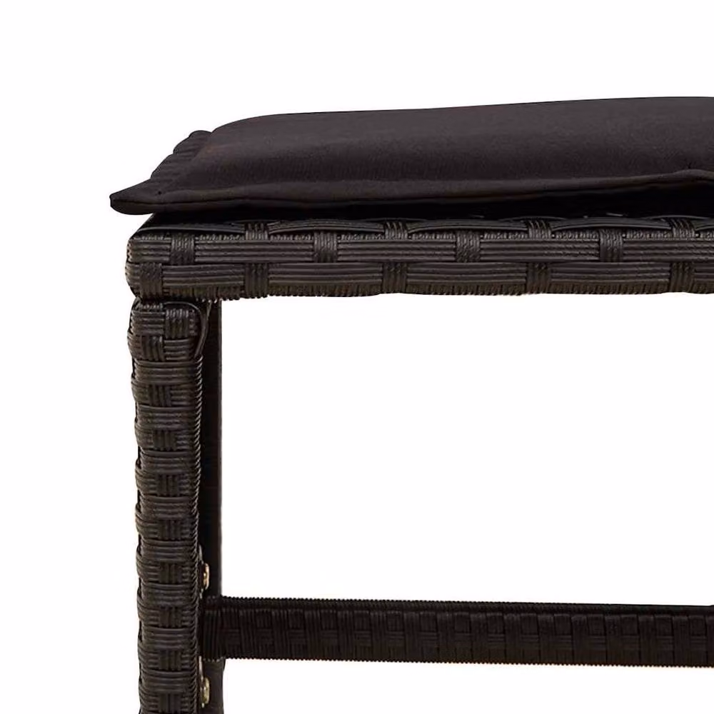 Berkfield Home 11 Piece Garden Dining Set with Black Poly Rattan and Cushions – 4