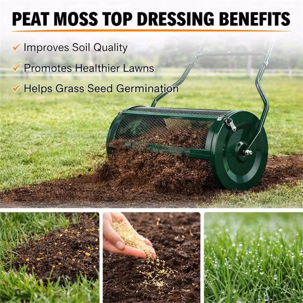 VOGREX Green Steel Compost and Peat Spreader Roller for Lawn Renovation and Top Dressing, Width: 60.96 cm – 5