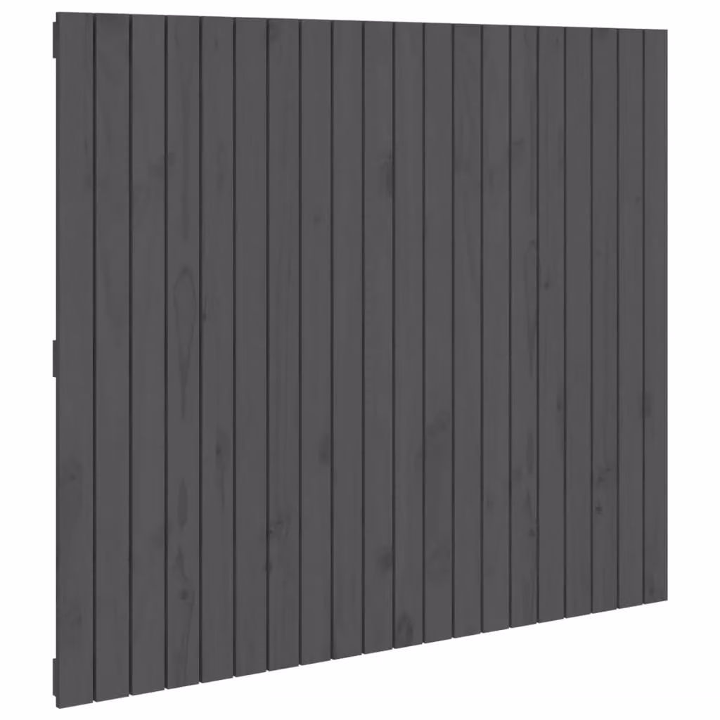 Berkfield Home Grey Solid Pine Wood Wall Mount Headboard W: 127.5 cm, D: 3 cm, H: 110 cm – 2