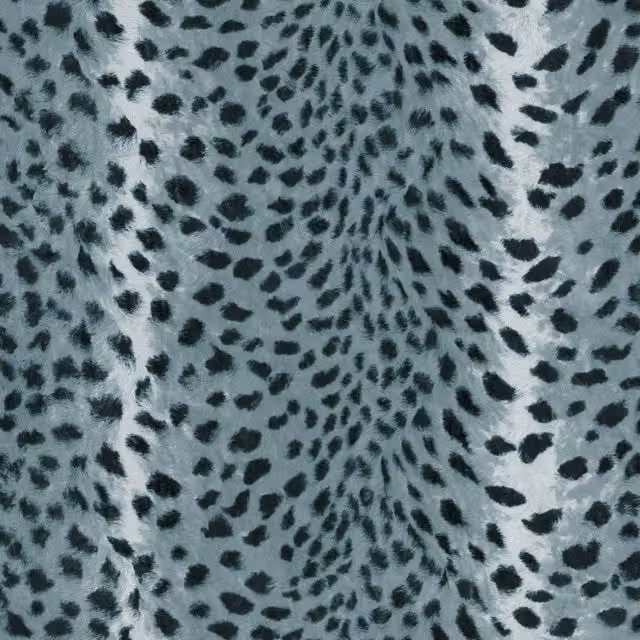 House of Hackney SAVANNA Lobelia Animal Print Wallpaper in Blue and Grey