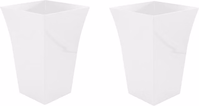 White Milano Ceramic Tub Planter for Indoor and Ornamental Garden Plants, White