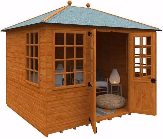 Buttercup Farm Georgian Pyramid 12mm Wood Shed in Burnt Orange – 1