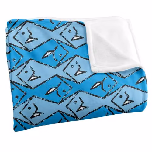 JQ Licensing Blue Zip Fishing Pattern Super Soft Silky Touch Fleece Throw Blanket, W/D/H: 91 x 147 cm – 2