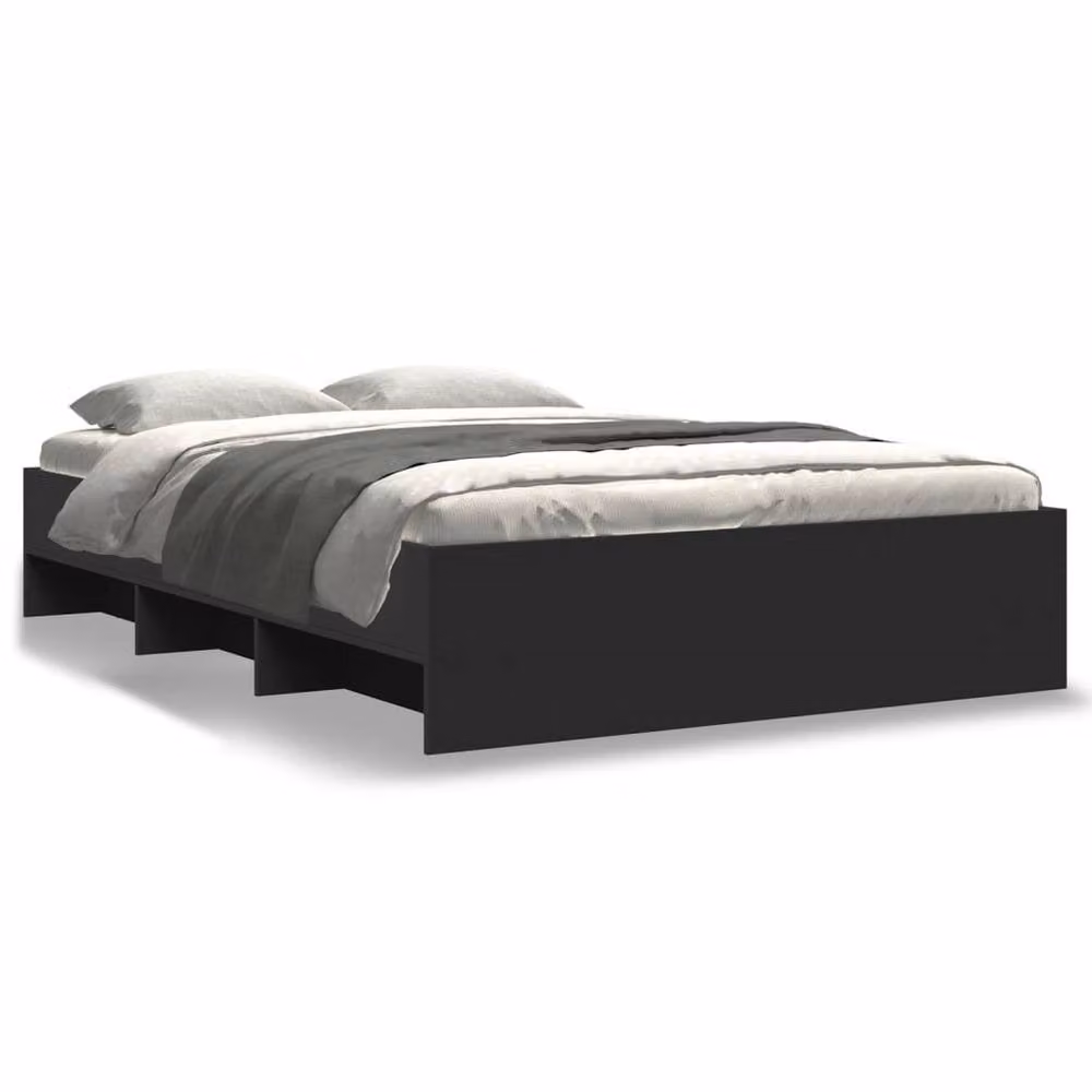 Berkfield Home Durable Engineered Wood Bed Frame in Black, W/D/H: 140 x 190 x 35 cm – 3