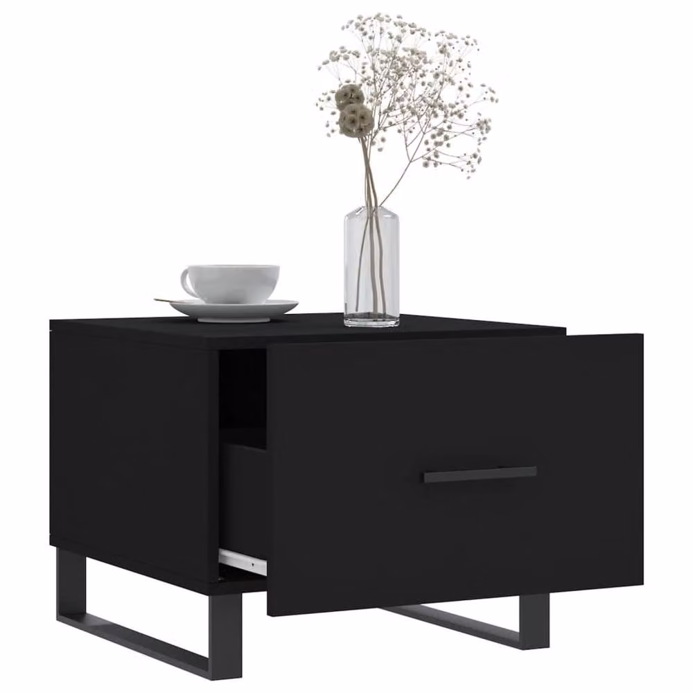 Berkfield Home Set of 2 Black Modern Square Coffee Tables, W/D/H: 50 x 50 x 40 cm – 3