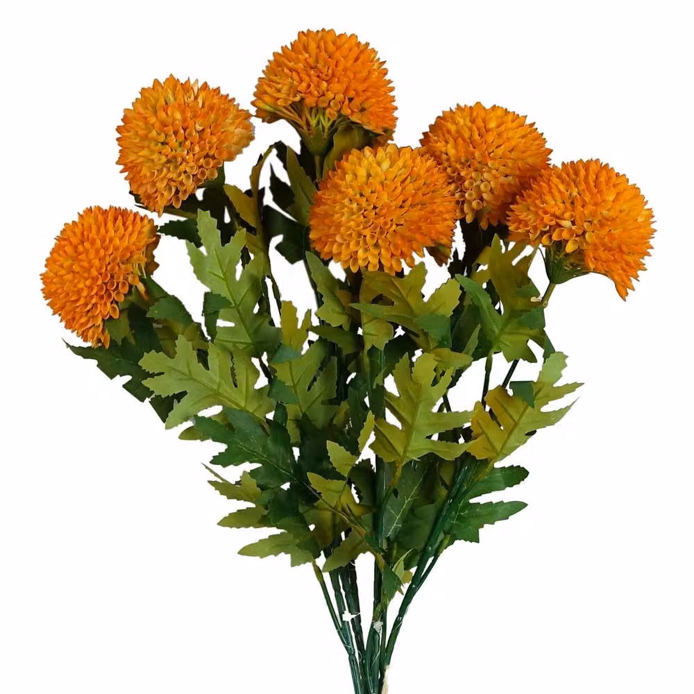 Leaf Botanik Yellow Artificial Dahlia Flower Stems, Pack of 6, Height: 70 cm – 3