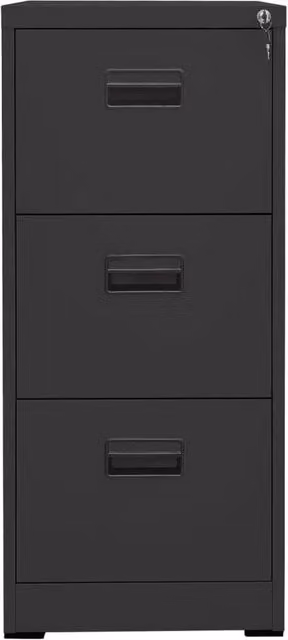 Berkfield Home Steel Filing Cabinet in Anthracite Grey, W: 46 cm, D: 62 cm, H: 102.5 cm