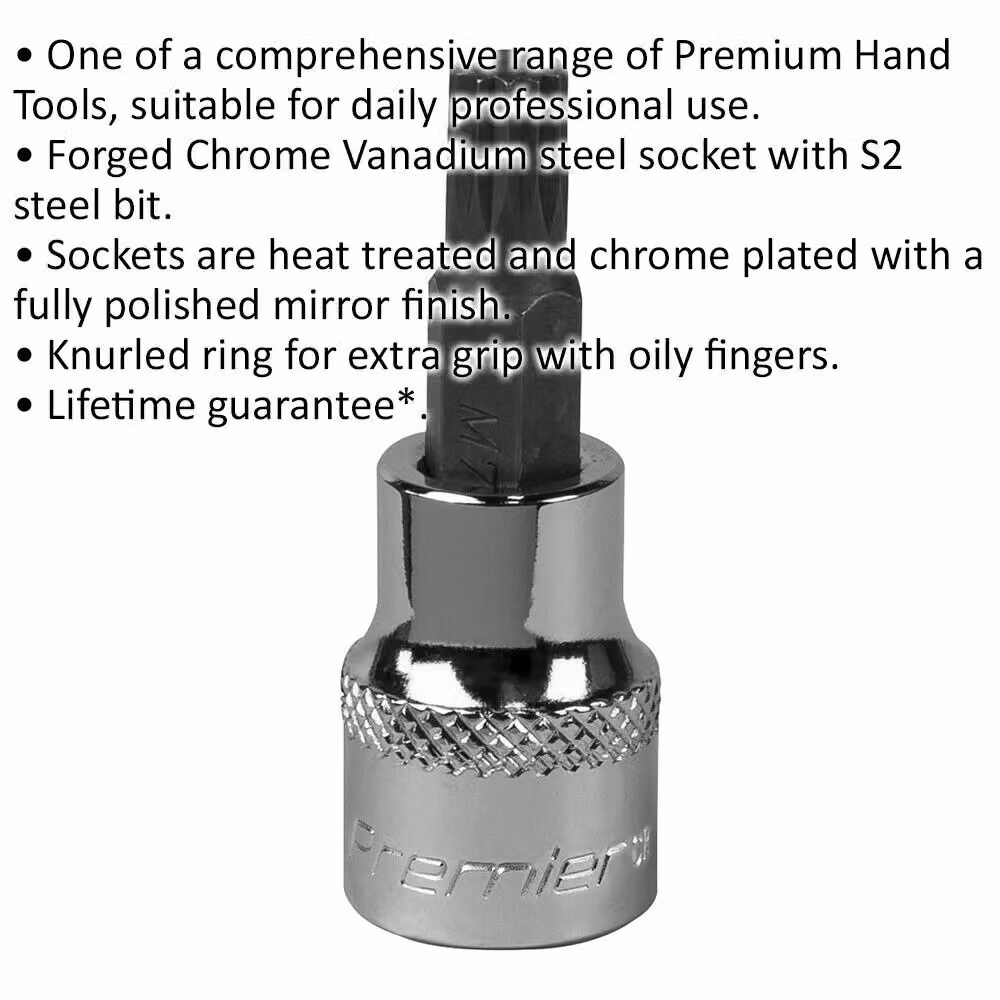 Loops M7 Forged Spline Socket Bit 3/8" Square Drive Stainless Steel Silver and Multicolour – 2