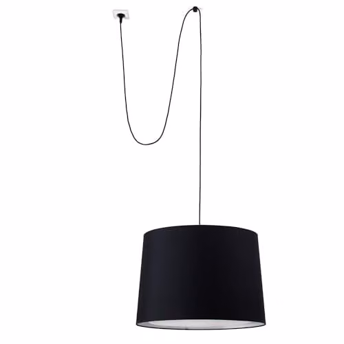 Netlighting Conga Black Cylindrical Fabric Pendant Lamp with Plug