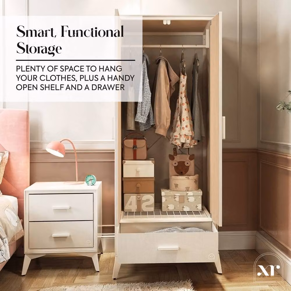 X Rocker Florence 2 Door Wardrobe in Beige – 2