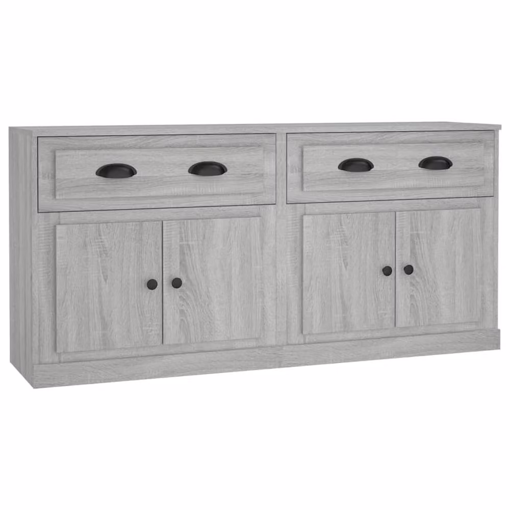 Berkfield Home Set of 2 Modern Grey Sonoma Sideboards in Matt MDF – 2