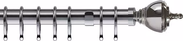 Terrys Vienna 35mm Metal Curtain Pole in Silver