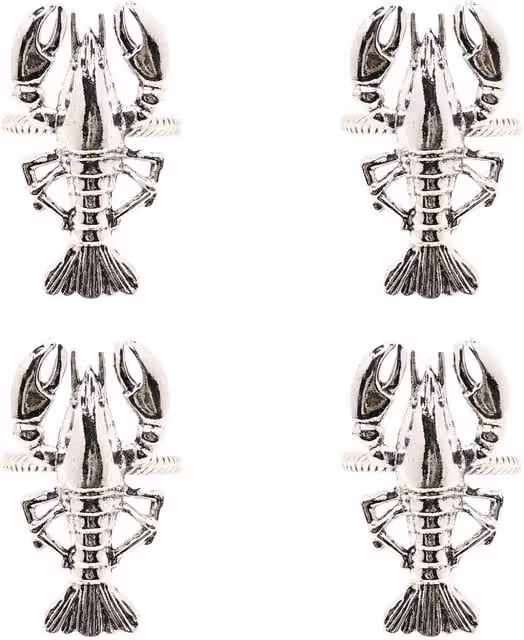 Hestia Set of 4 Silver Lobster Napkin Rings – 1