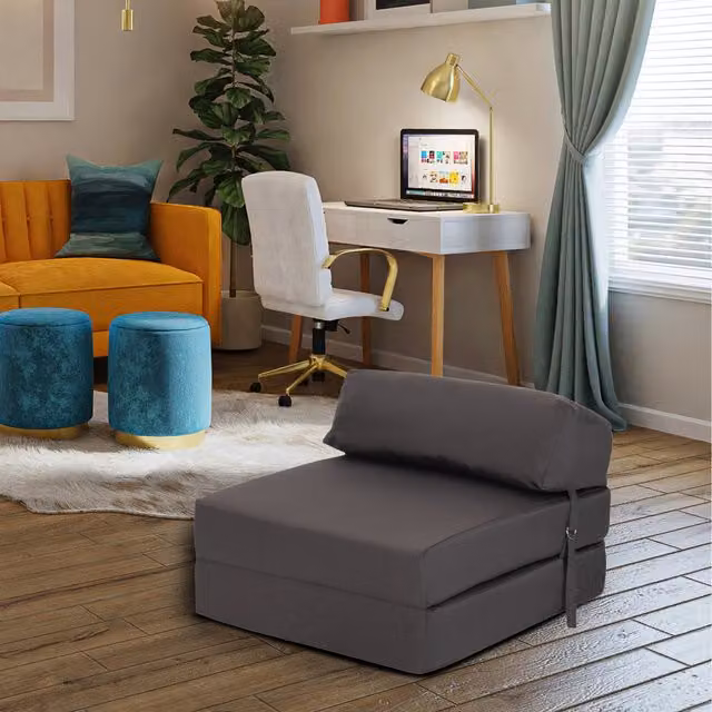 Ready Steady Bed Single Z Foldable Sofa Bed and Guest Mattress in Dark Grey