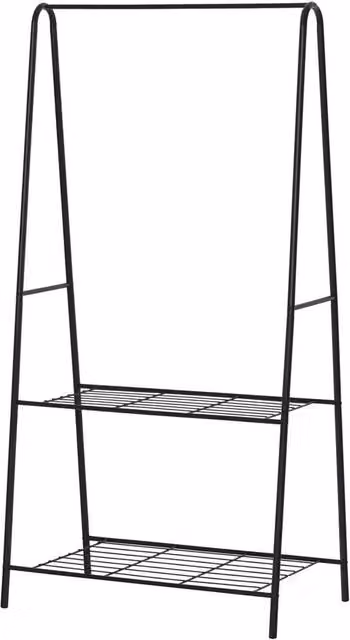 PAWNORA Shaped Clothes Rack Garment Hanger Hanging Rail in Black