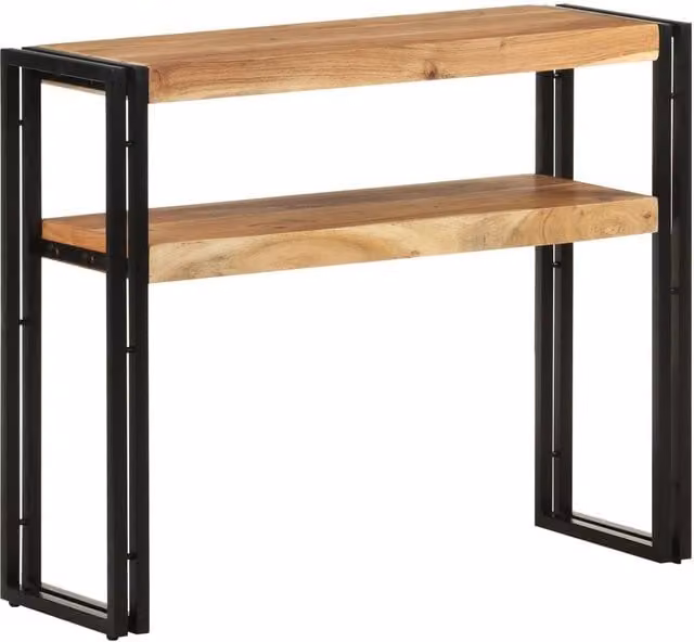 Berkfield Home Industrial Console Table in Brown Solid Acacia Wood, W/D/H: 90 x 30 x 75 cm