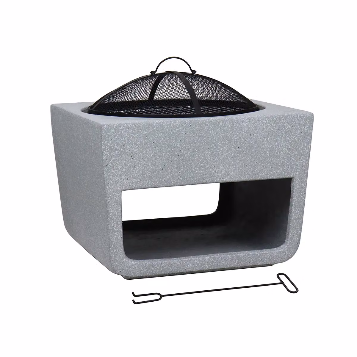 Charles Bentley Magnesia Grey Steel Fire Bowl with Cooking Grill W/D/H: 52 x 52 x 48 cm – 3