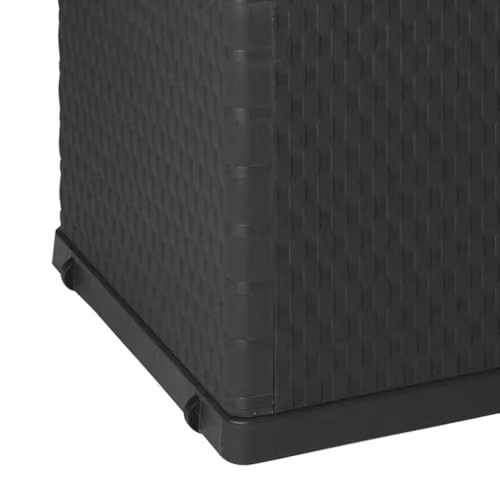 vidaXL Lockable Garden Storage Box in Anthracite PP Rattan for Patio, Terrace or Balcony – 3