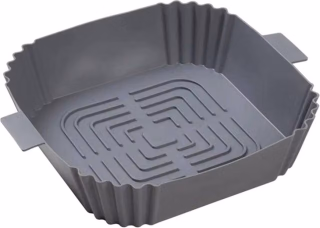 Chef Aid Silicone Square Air Fryer Liner Tray, Grey, W: 20 cm, D: 19.5 cm, H: 5 cm