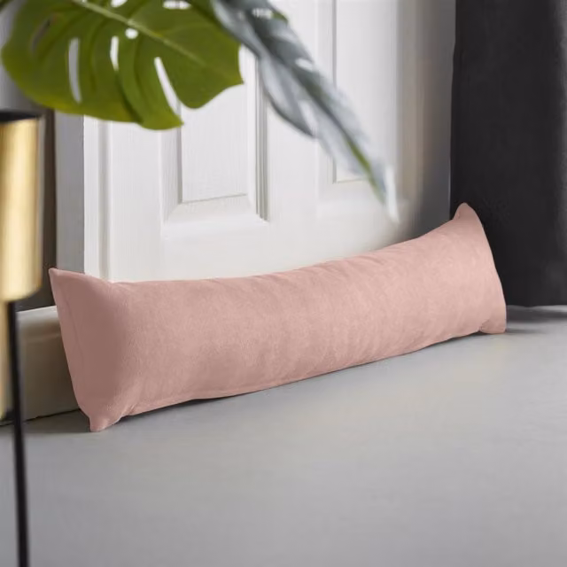 Livinluxury Velvet Chenille Draught Excluder in Pink